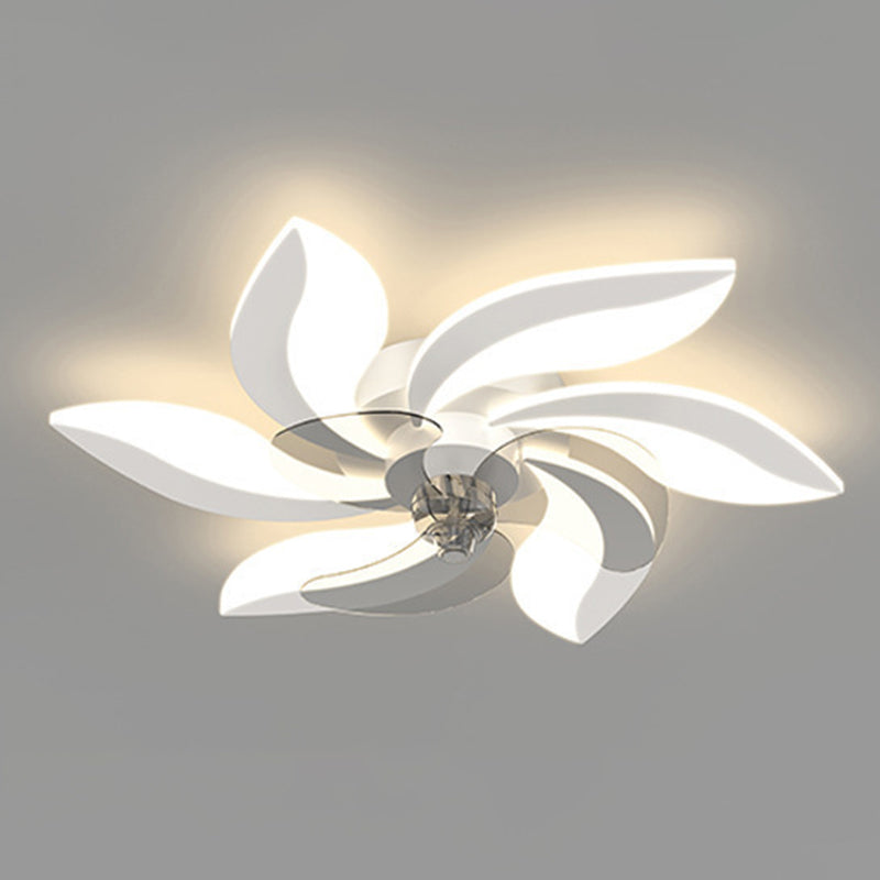 Geometric Shape Metal Ceiling Fans Modern Style Multi Lights Flush Ceiling Fan