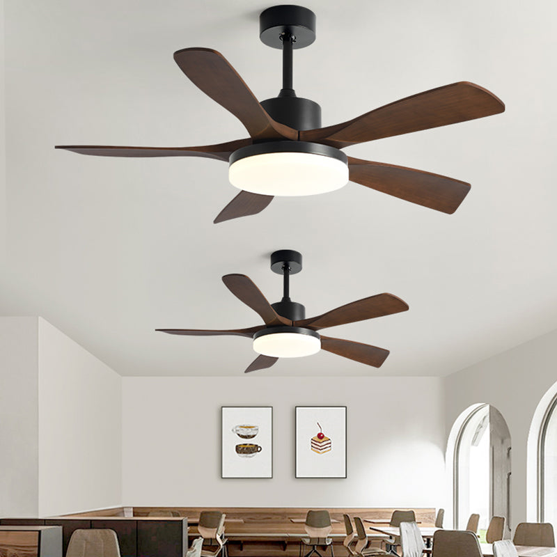 Minimalism LED Ceiling Fan 56" Metal Fan Lighting for Dining Room