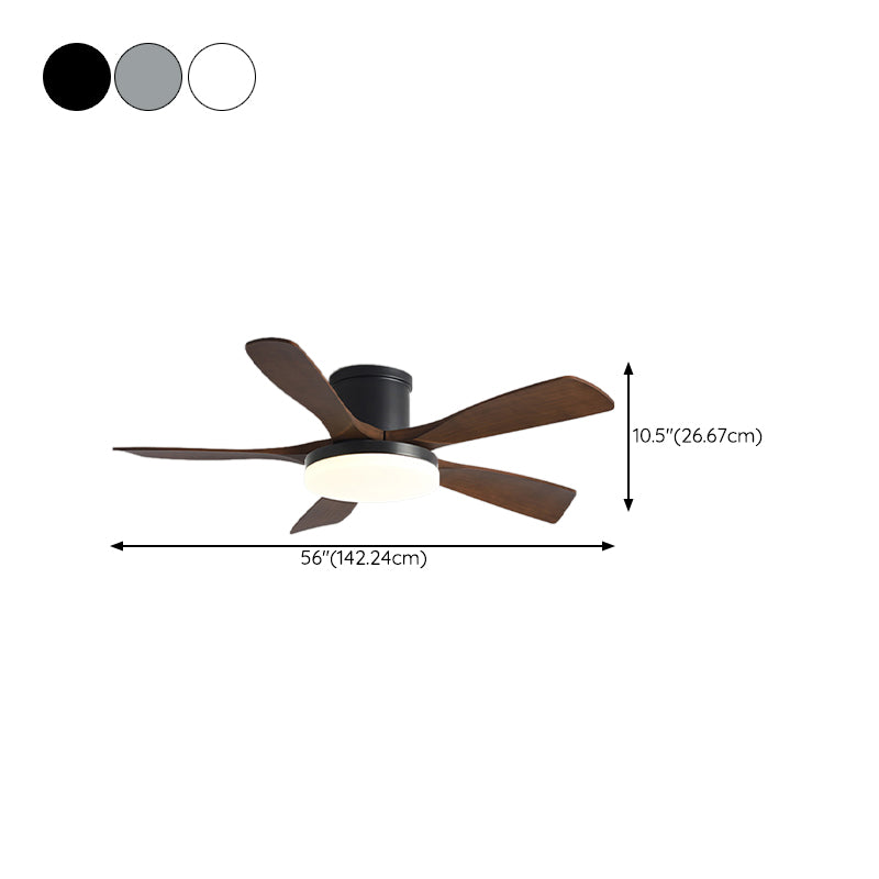 Minimalism LED Ceiling Fan 56" Metal Fan Lighting for Dining Room