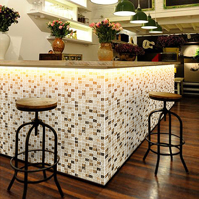 Contemporary Mosaic Tile Glass & Natural Stone Mosaic Tile with Square Shape