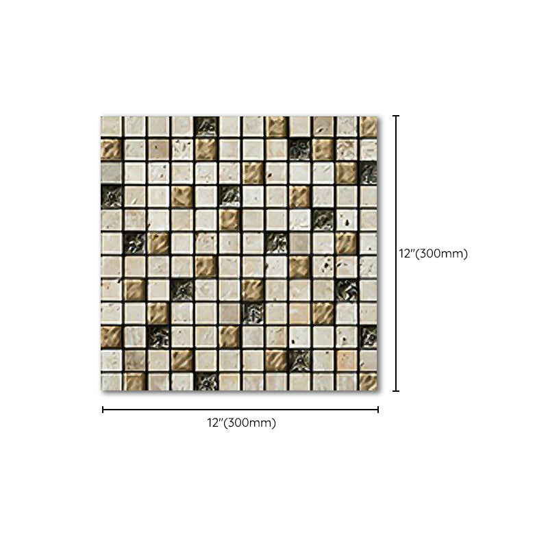 Contemporary Mosaic Tile Glass & Natural Stone Mosaic Tile with Square Shape