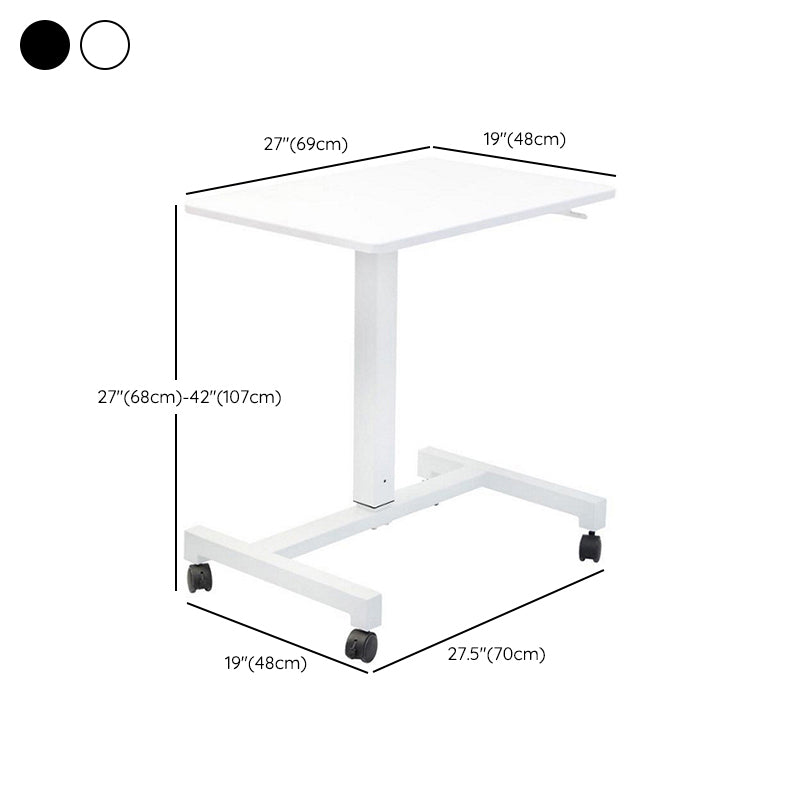 Modern Style Office Desk Rectangular Shape Black/Brown/White Movable Table with Wheels