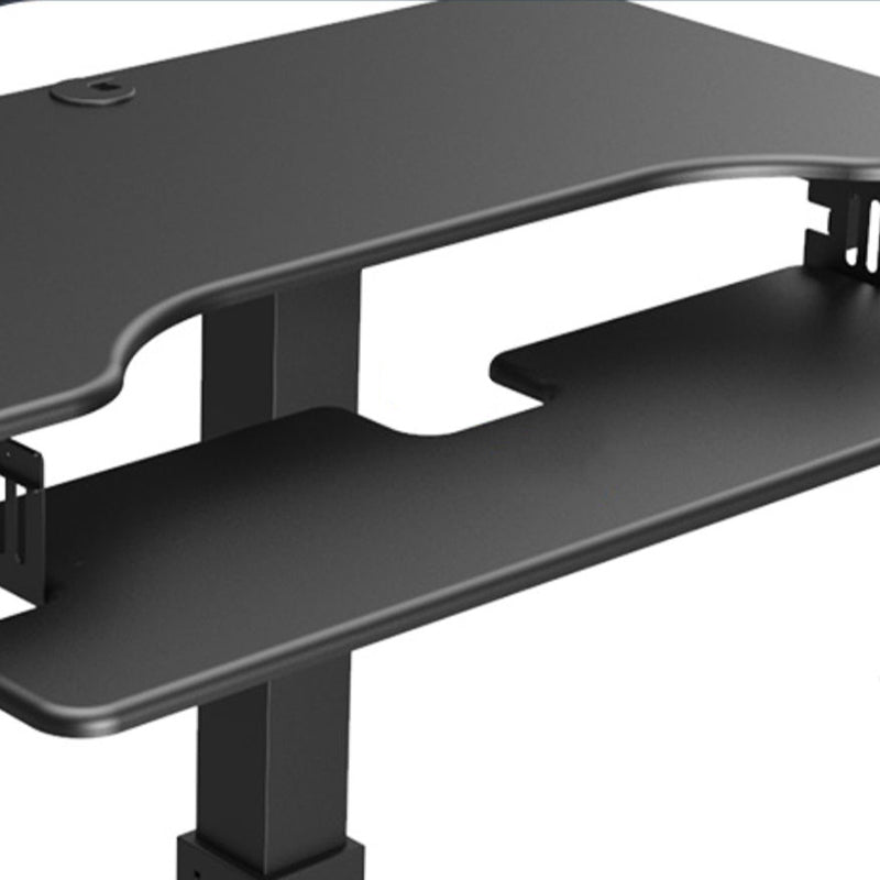 Rectangular Shaped Mobile Laptop Table Wood Writing Desk in Black/White