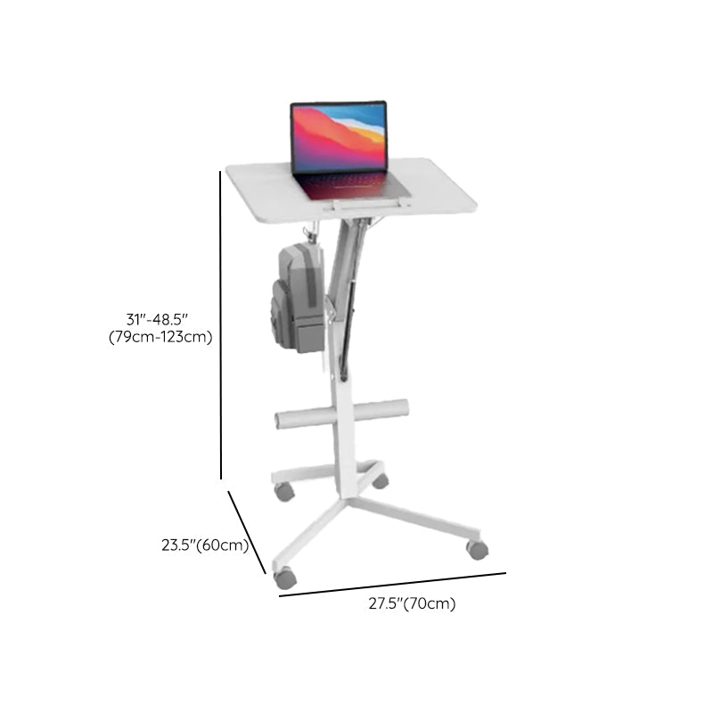 Rectangular Shaped Mobile Laptop Table Wood Writing Desk in Black/White