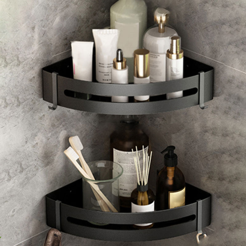 Metal Silver Bathroom Accessory Set Modern 1/2/3 - Piece Bath Shelf Anti-rust