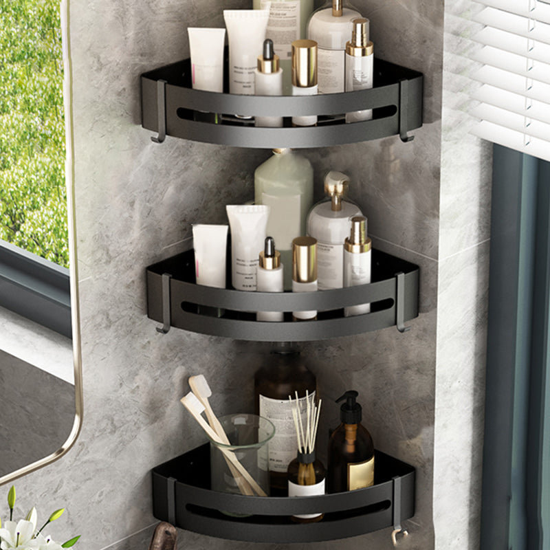 Metal Silver Bathroom Accessory Set Modern 1/2/3 - Piece Bath Shelf Anti-rust