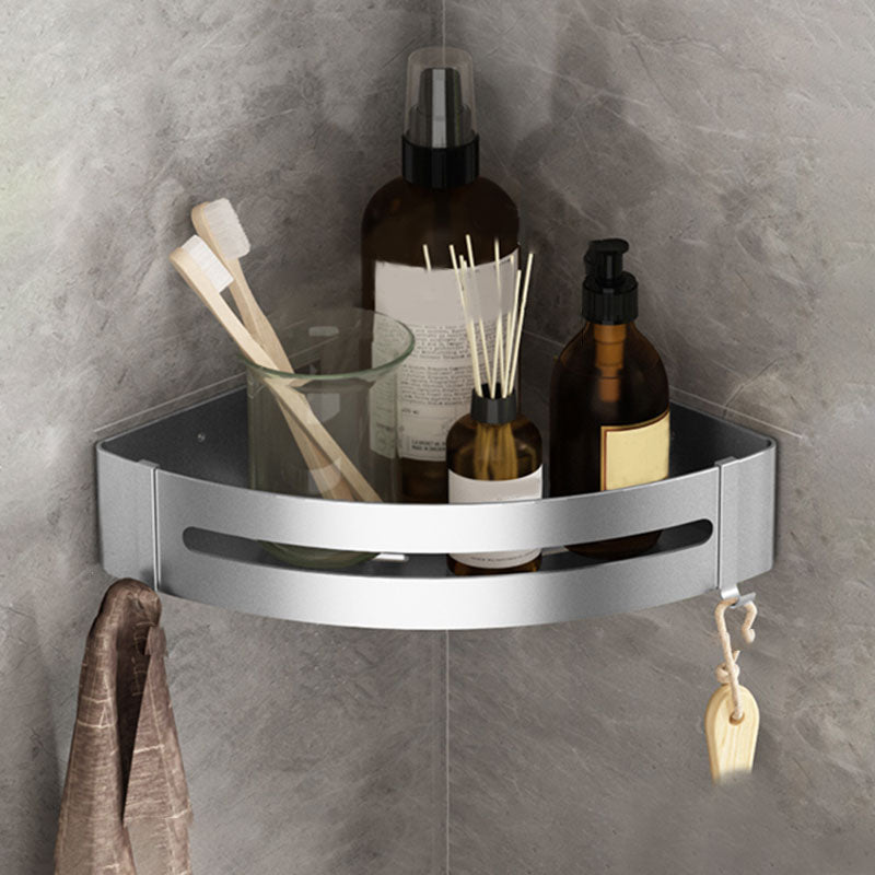 Metal Silver Bathroom Accessory Set Modern 1/2/3 - Piece Bath Shelf Anti-rust