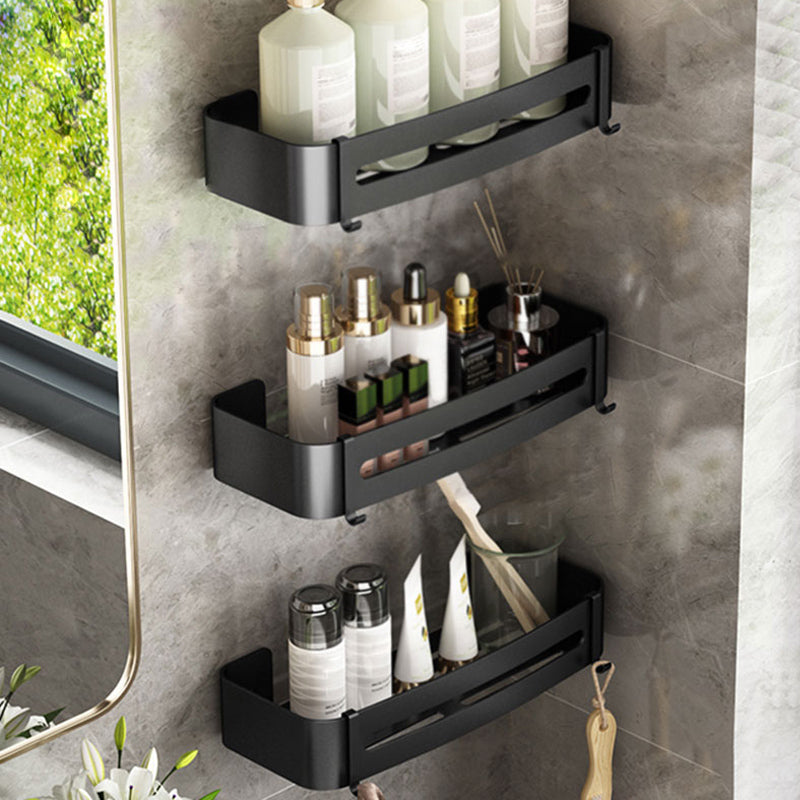 Metal Silver Bathroom Accessory Set Modern 1/2/3 - Piece Bath Shelf Anti-rust