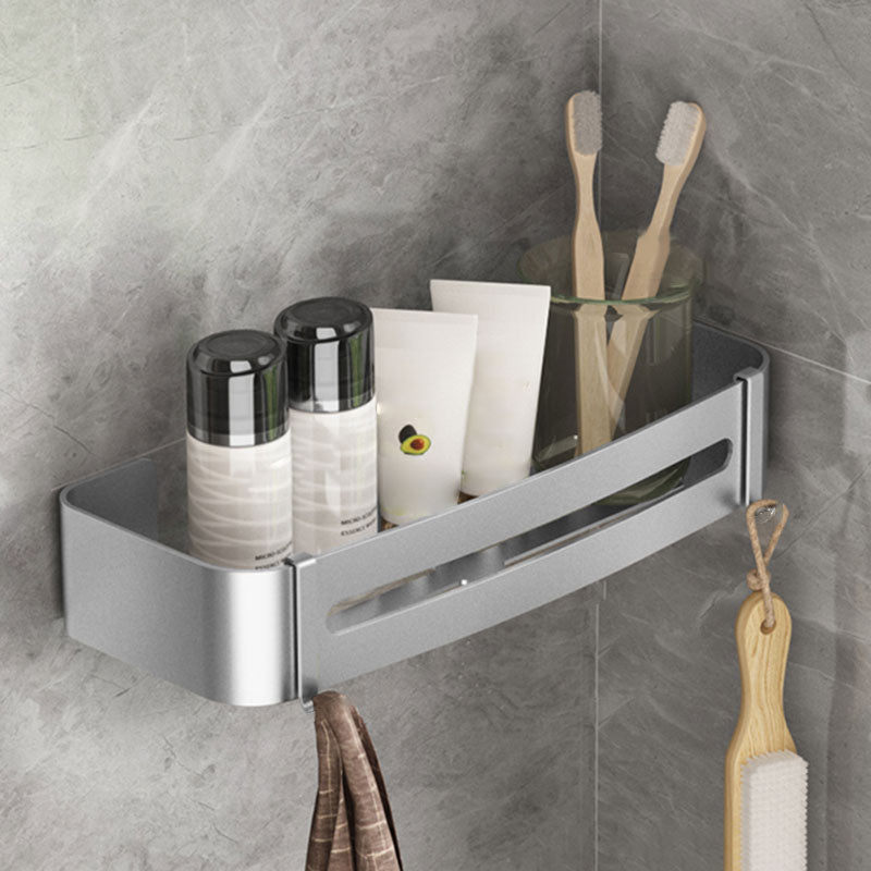 Metal Silver Bathroom Accessory Set Modern 1/2/3 - Piece Bath Shelf Anti-rust