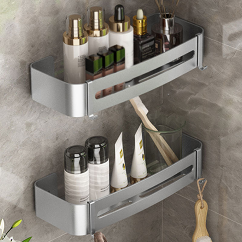 Metal Silver Bathroom Accessory Set Modern 1/2/3 - Piece Bath Shelf Anti-rust