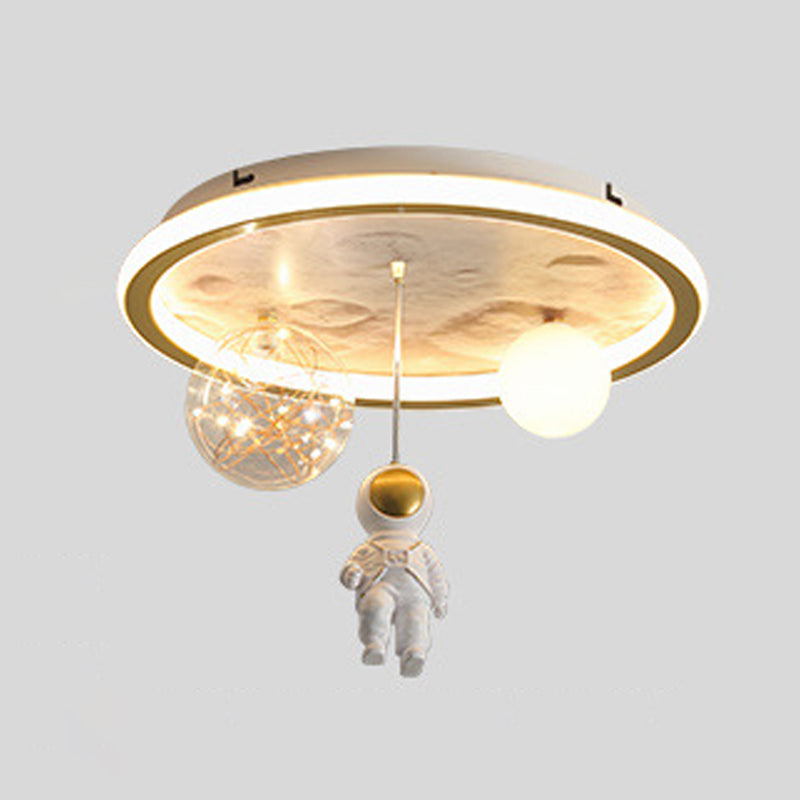 LED Modern Metal Flush Mount Ball Shape Ceiling Light with Acrylic Shade for Living Room