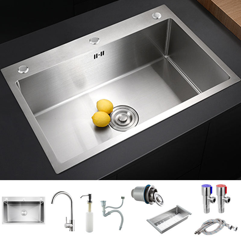 Modern Workstation Ledge Stainless Steel with Faucet and Soap Dispenser Prep Station