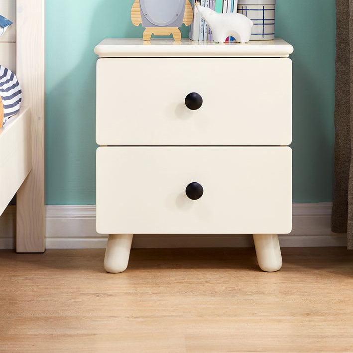 White Kids Bedside Table Modern Kids Nightstand with Drawers