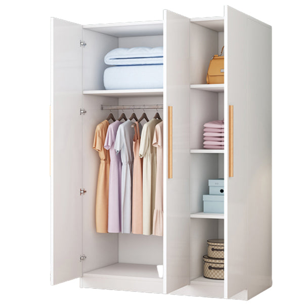 Modern Matte Closet Wooden Glossy Coat Locker with Garment Rod