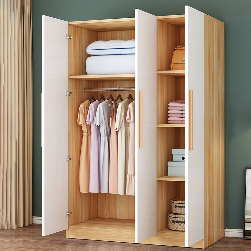 Modern Matte Closet Wooden Glossy Coat Locker with Garment Rod