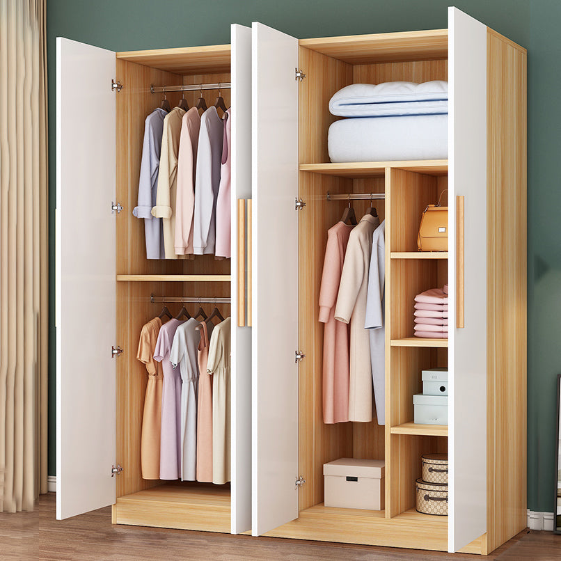 Modern Matte Closet Wooden Glossy Coat Locker with Garment Rod