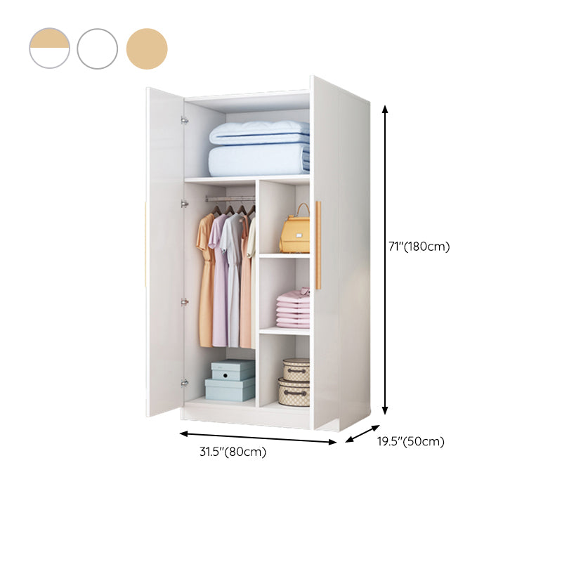 Modern Matte Closet Wooden Glossy Coat Locker with Garment Rod