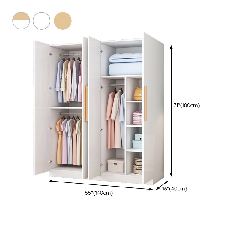 Modern Matte Closet Wooden Glossy Coat Locker with Garment Rod