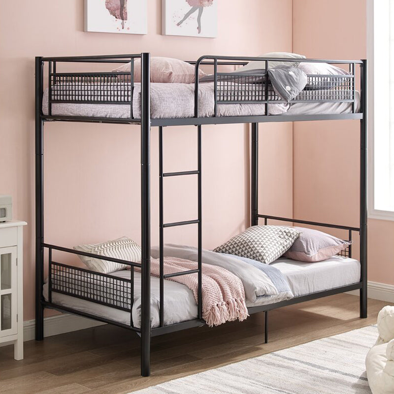 Metal Standard Bunk Bed 74.8" H High Bunk Bed Frame with Built-In Ladder