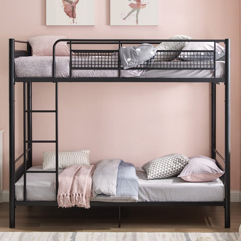 Metal Standard Bunk Bed 74.8" H High Bunk Bed Frame with Built-In Ladder