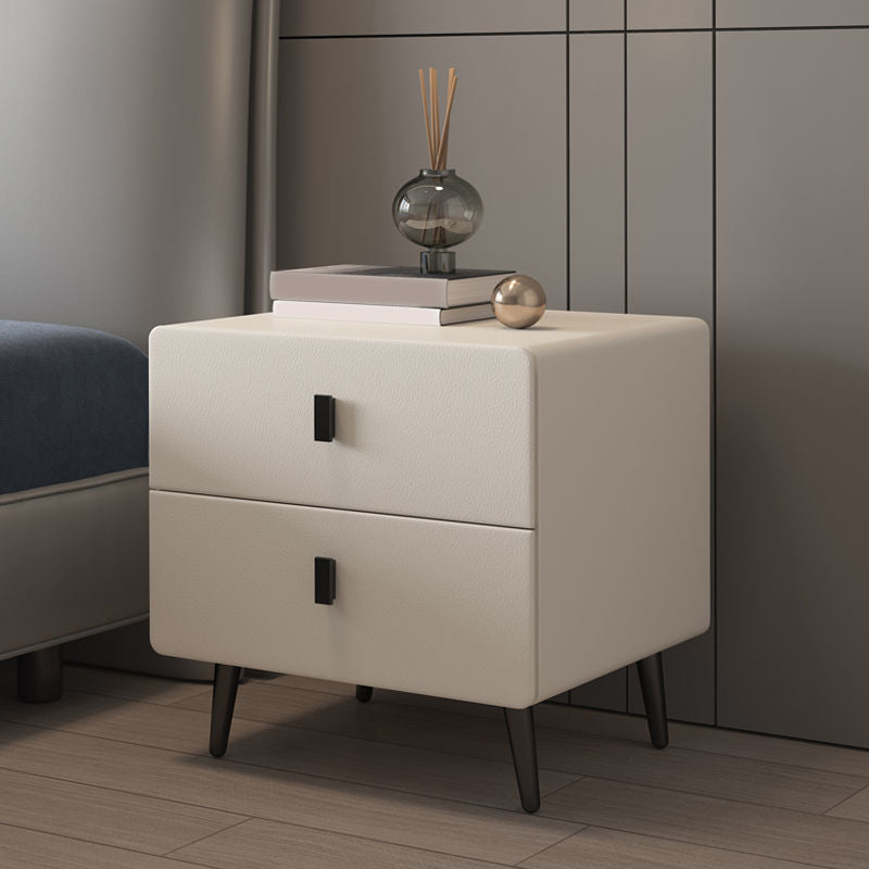 Modernism Accent Table Nightstand Storage Drawer Bed Nightstand with 4 Legs for Home