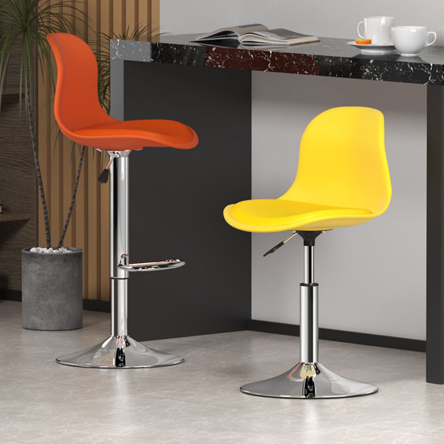 Indoor Swivel Bar Stools Folding with Metal Legs Counter Stool