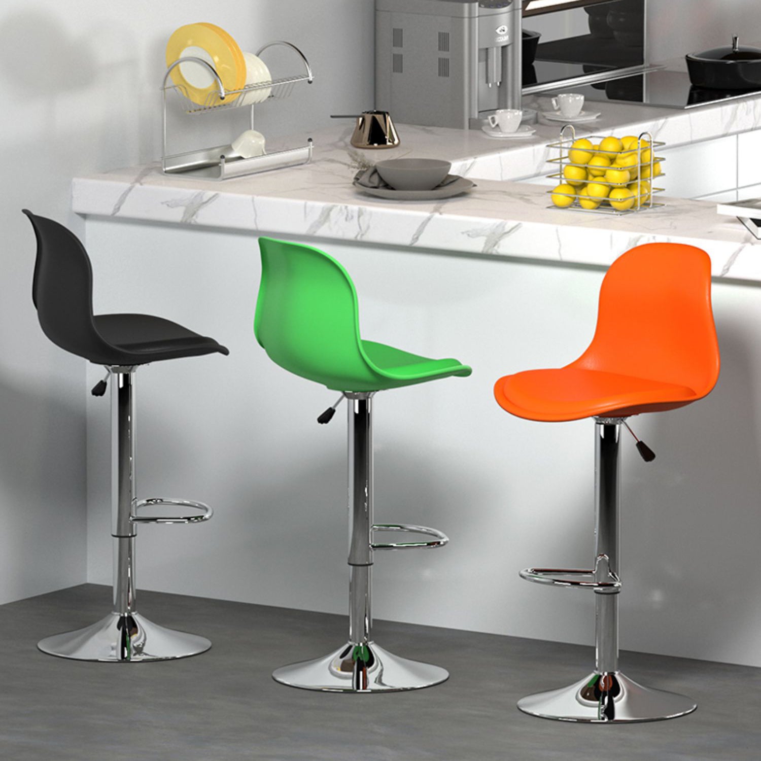 Indoor Swivel Bar Stools Folding with Metal Legs Counter Stool