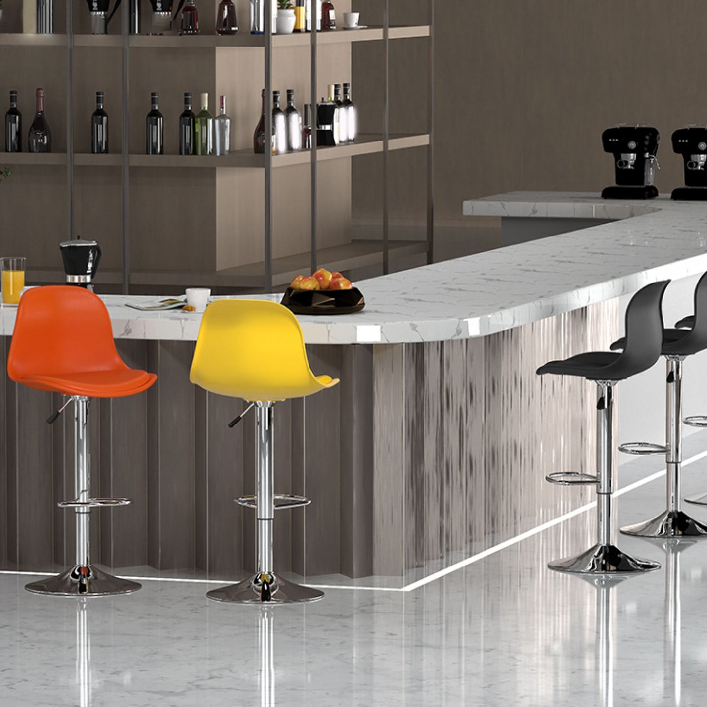 Indoor Swivel Bar Stools Folding with Metal Legs Counter Stool