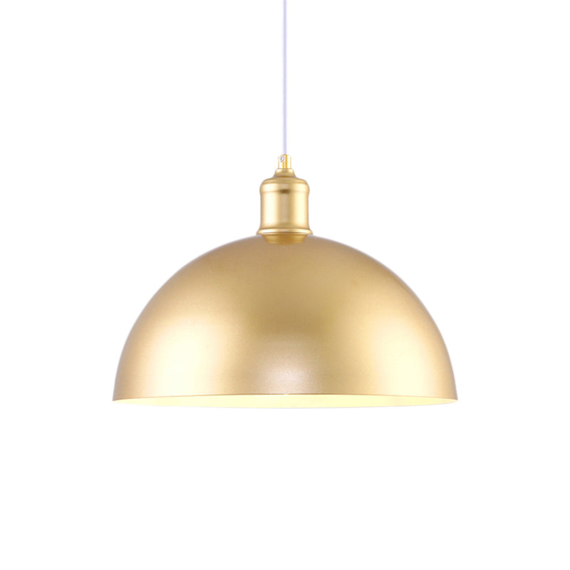 Hanglampe Industriekuppel 1 Leichte Metallhöhe verstellbare Anhängerbeleuchtung in Gold für Schlafzimmer, 12 "/16" Dia