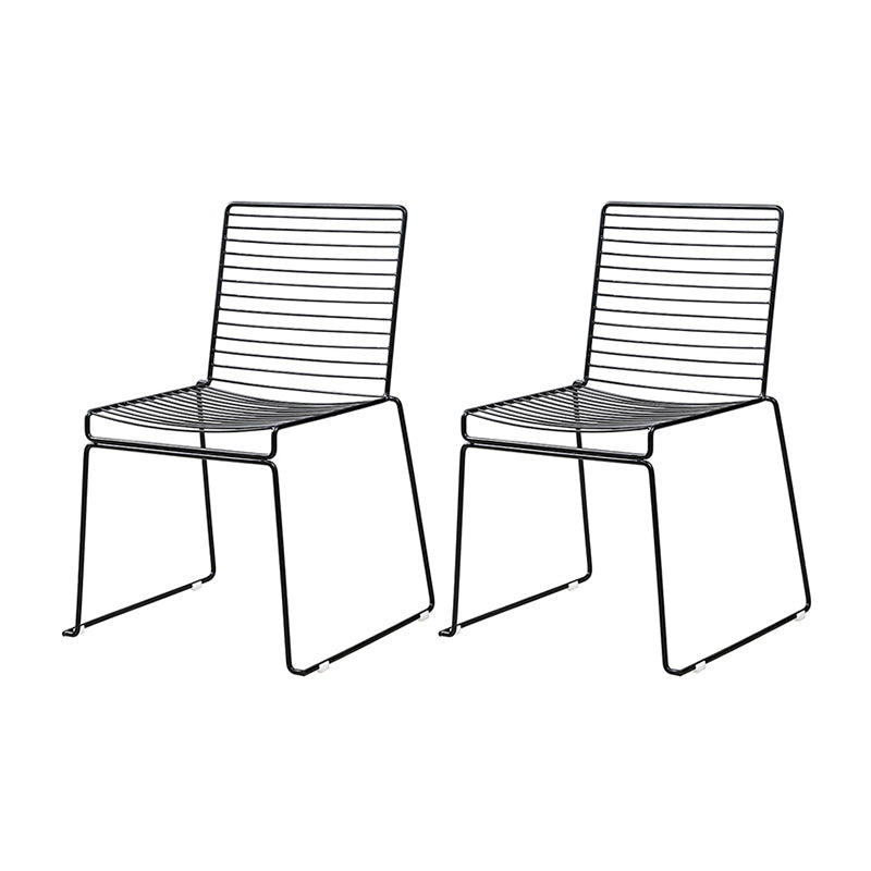 Contemporary Outdoor Bistro Chairs Metal Stacking Outdoors Dining Chairs