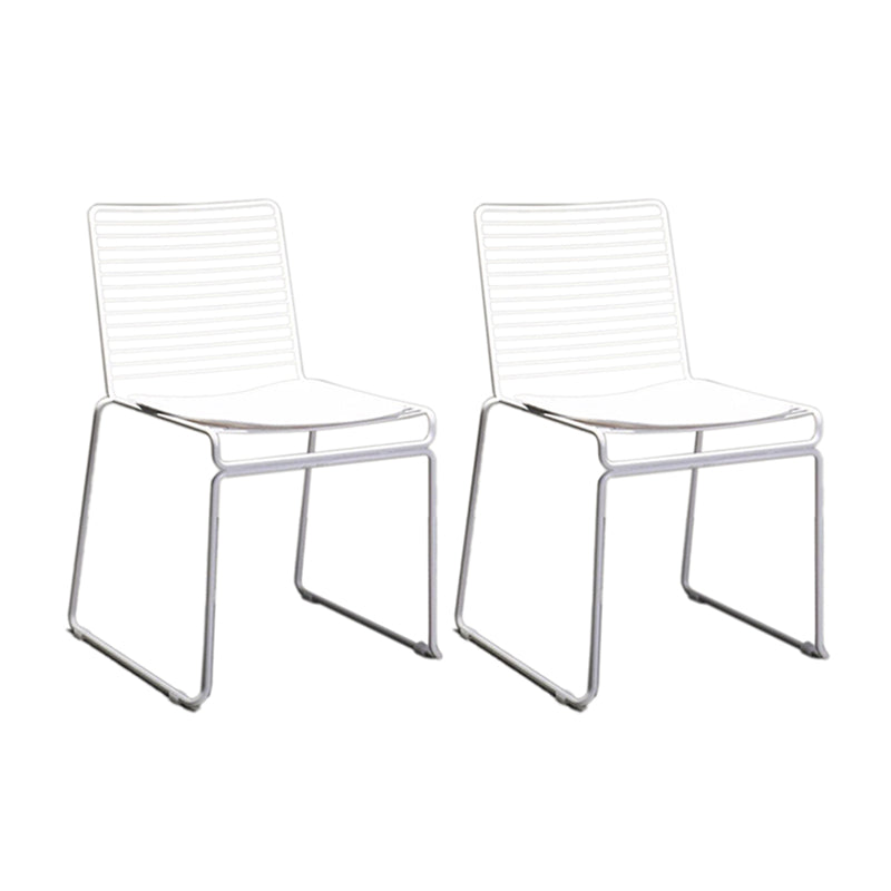 Contemporary Outdoor Bistro Chairs Metal Stacking Outdoors Dining Chairs