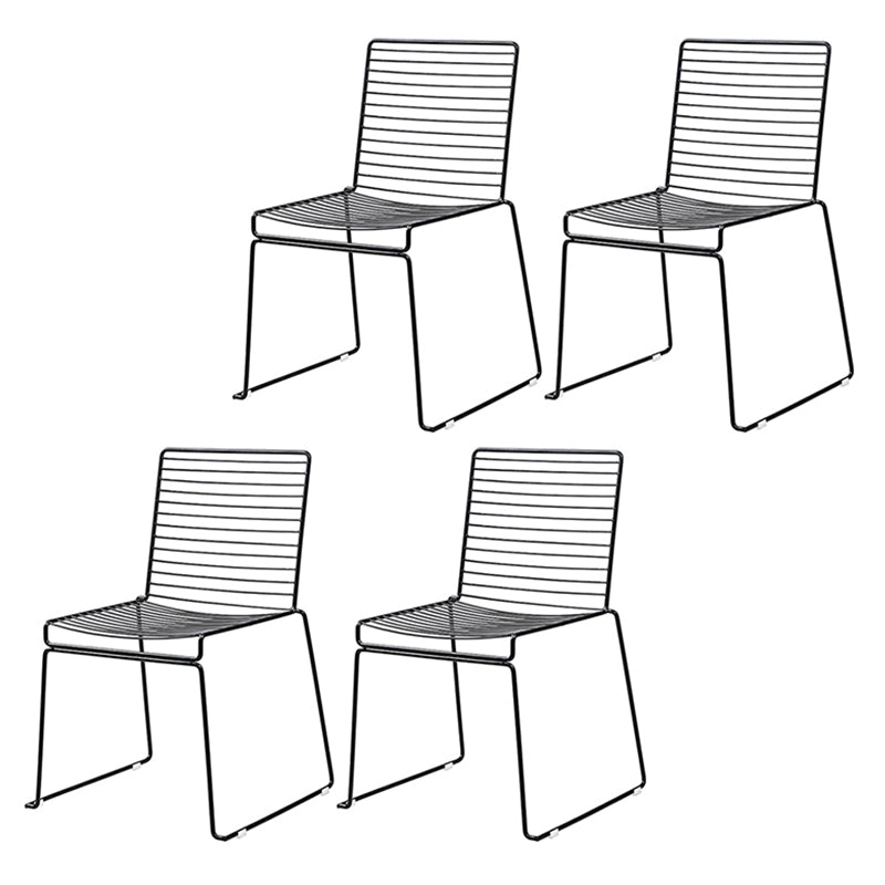 Contemporary Outdoor Bistro Chairs Metal Stacking Outdoors Dining Chairs