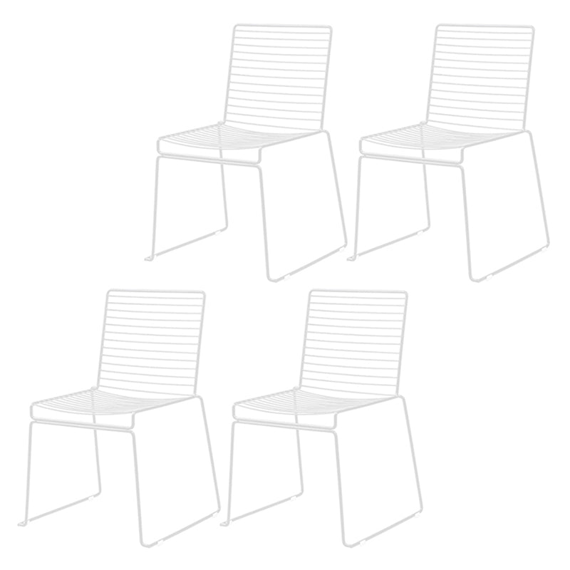 Contemporary Outdoor Bistro Chairs Metal Stacking Outdoors Dining Chairs