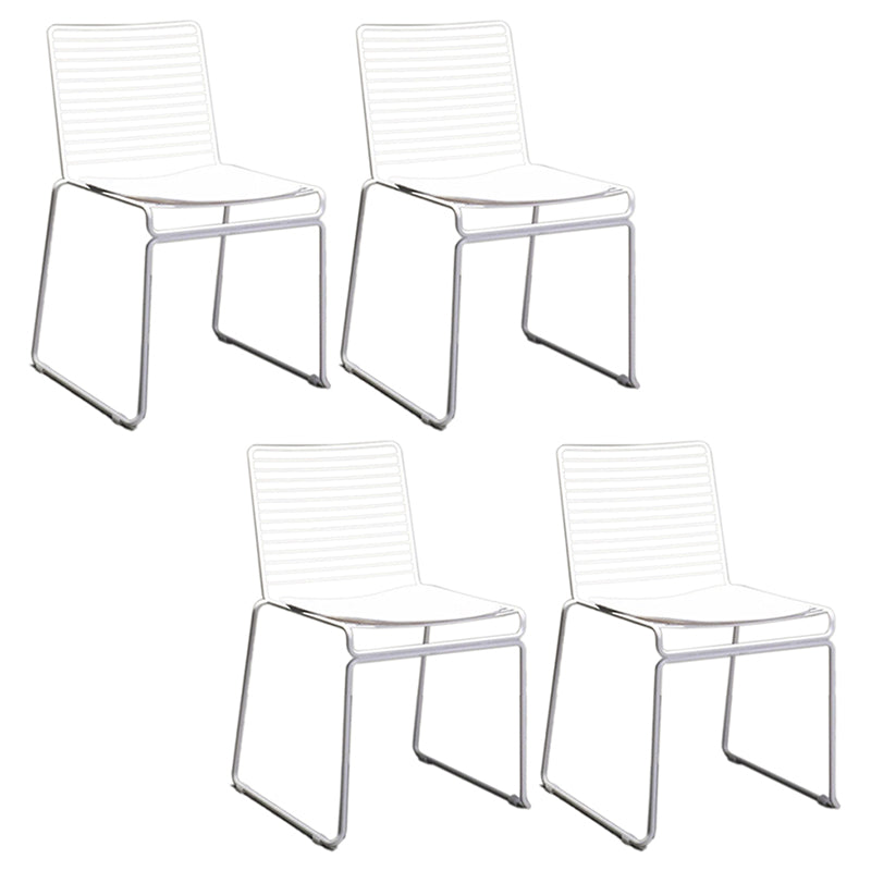 Contemporary Outdoor Bistro Chairs Metal Stacking Outdoors Dining Chairs