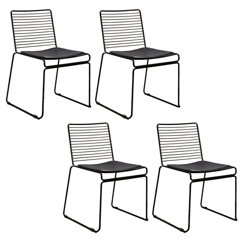 Contemporary Outdoor Bistro Chairs Metal Stacking Outdoors Dining Chairs