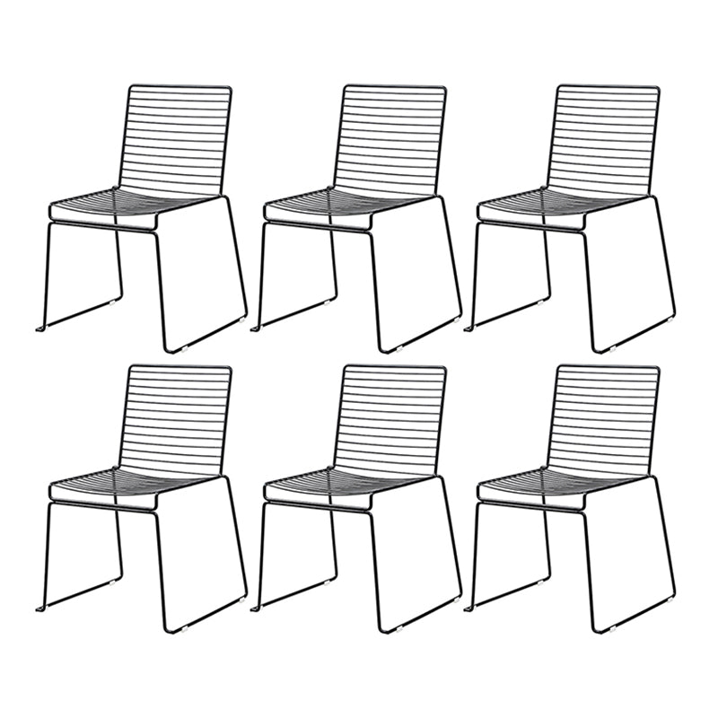 Contemporary Outdoor Bistro Chairs Metal Stacking Outdoors Dining Chairs