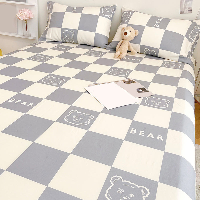 Cartoon Print Sheets Cotton Fade Resistant Non-Pilling Soft Bed Sheet Set