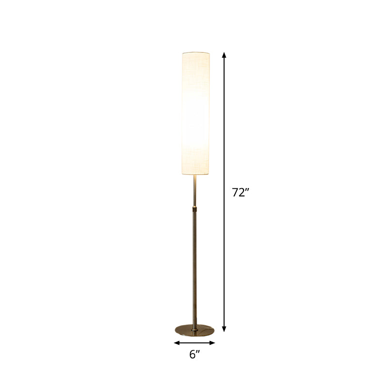 Zylinder Wohnzimmer Boden les leichter Stoff 1-Licht minimalistische Bodenständer Lampe in Weiß