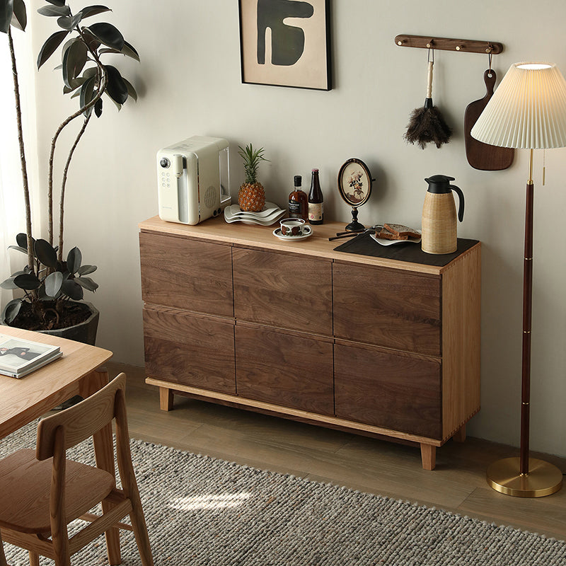 Glam Buffet Table Solid Wood Sideboard Table with Doors for Dining Room