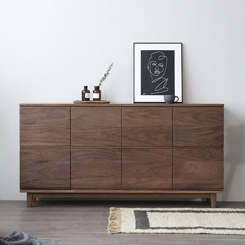 Glam Buffet Table Solid Wood Sideboard Table with Doors for Dining Room