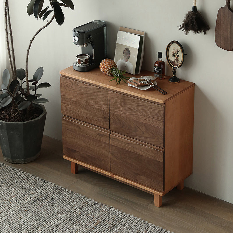 Glam Buffet Table Solid Wood Sideboard Table with Doors for Dining Room