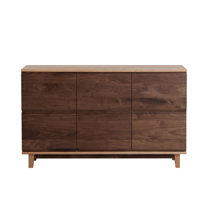 Glam Buffet Table Solid Wood Sideboard Table with Doors for Dining Room