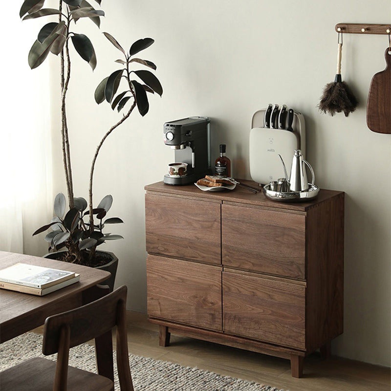 Glam Buffet Table Solid Wood Sideboard Table with Doors for Dining Room