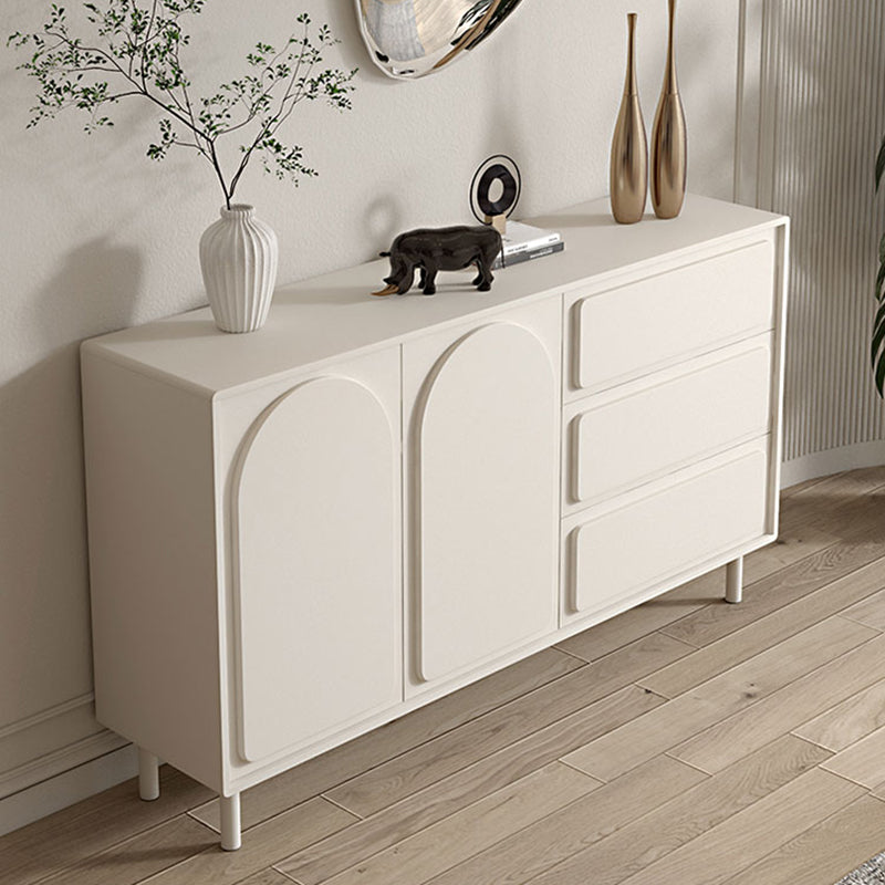 Modern Rectangular White Buffet Sideboard Engineered Wood Dining Server