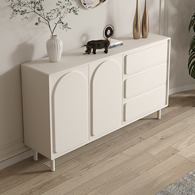 Modern Rectangular White Buffet Sideboard Engineered Wood Dining Server