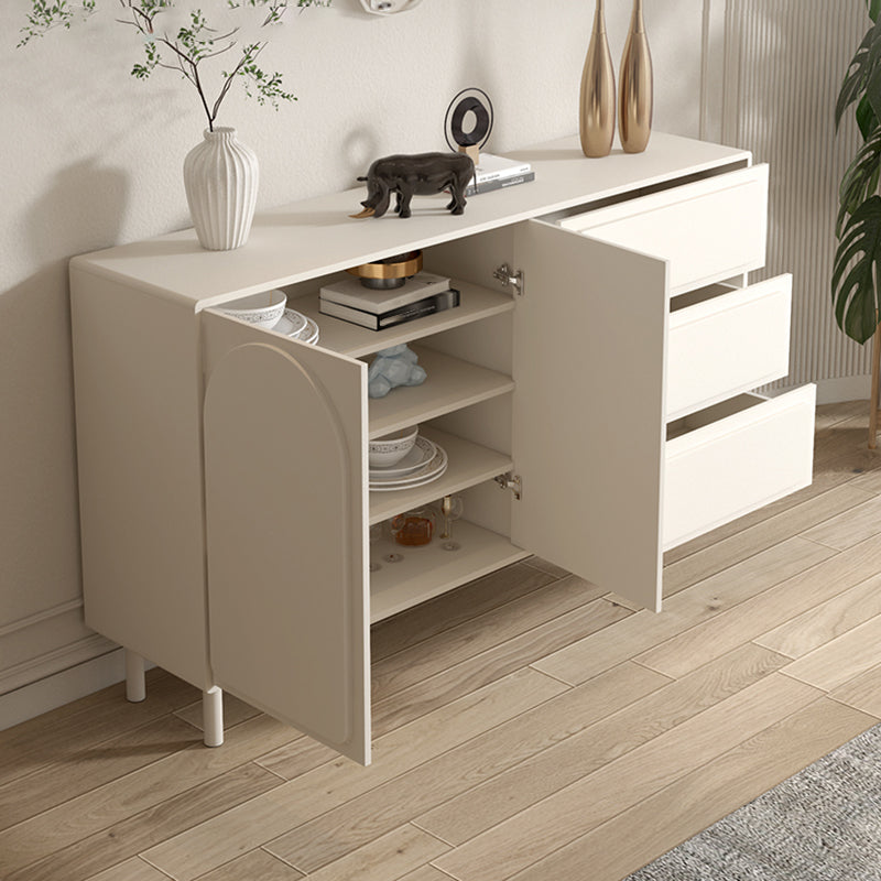 Modern Rectangular White Buffet Sideboard Engineered Wood Dining Server