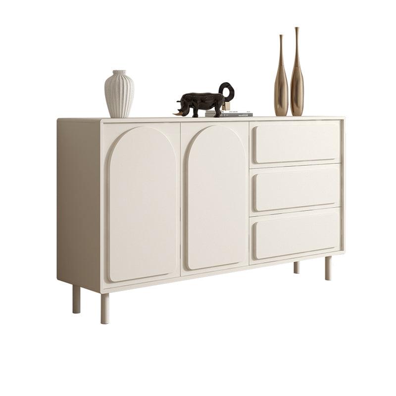 Modern Rectangular White Buffet Sideboard Engineered Wood Dining Server