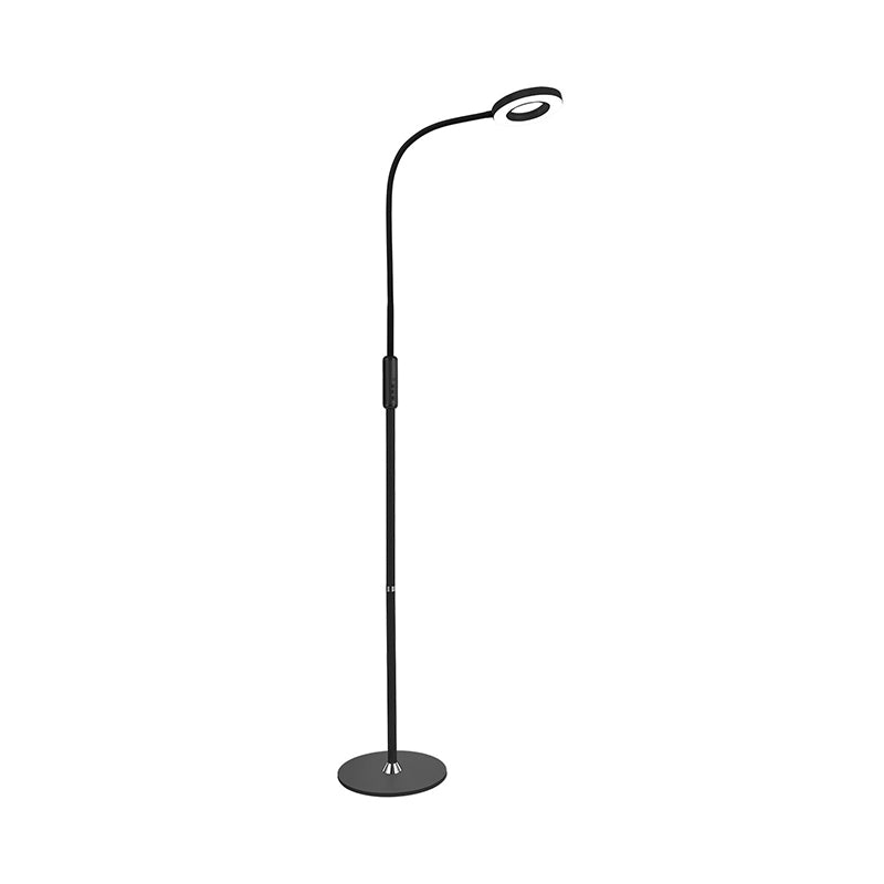 Metal Loop Floor Standing Lamp Modernist White/Black Curved LED Floor Light for Living Room