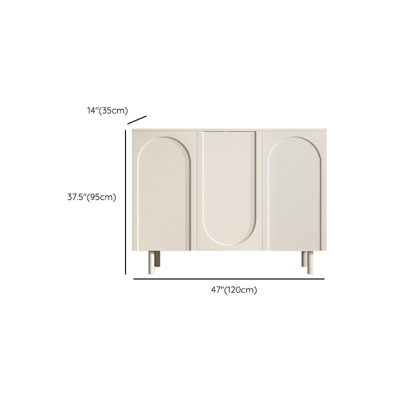 Modern Rectangular White Buffet Sideboard Engineered Wood Dining Server