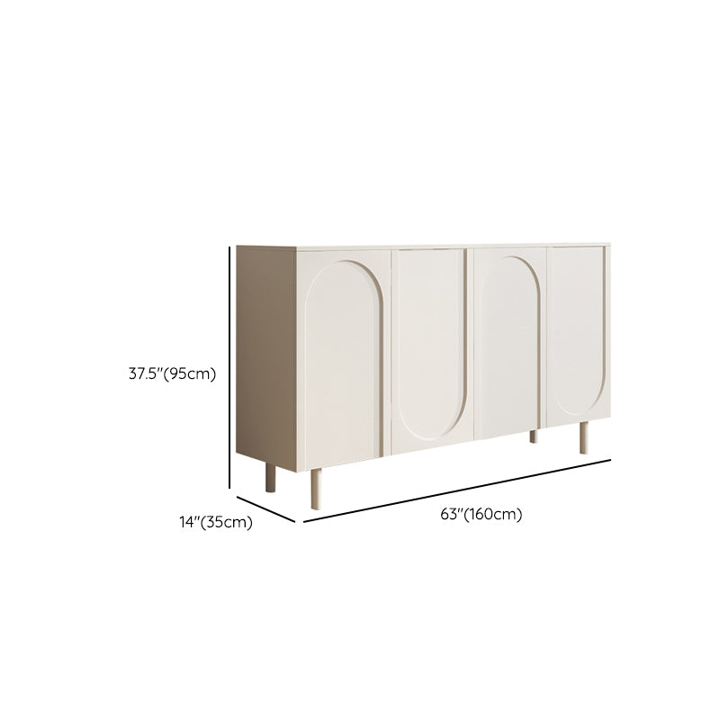 Modern Rectangular White Buffet Sideboard Engineered Wood Dining Server